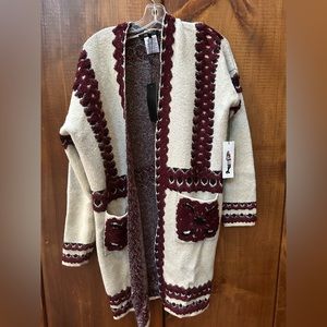 Women long cardigan sweater size medium.